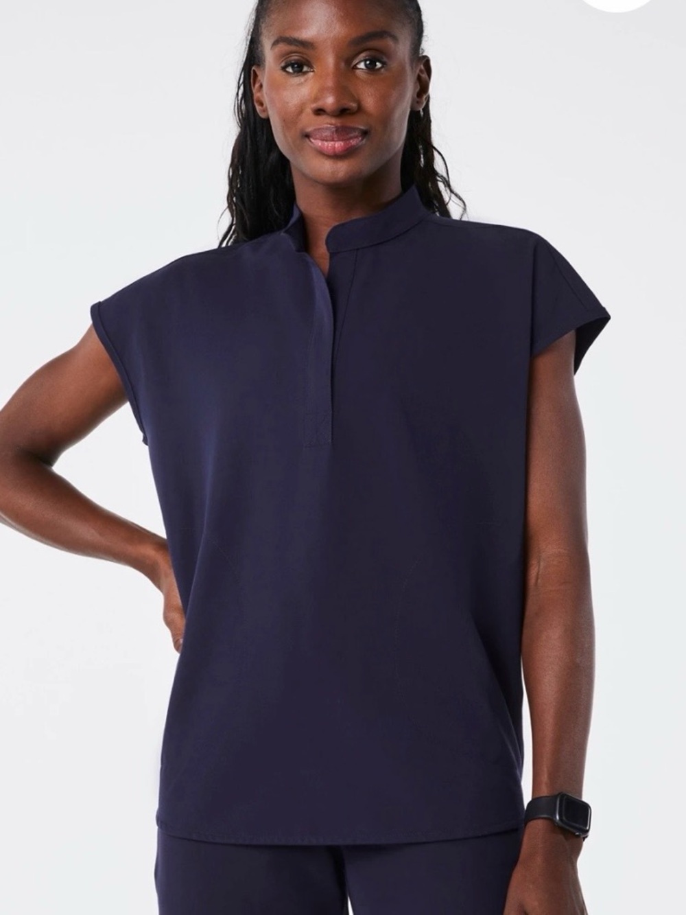 FIGS Rafaela Oversized Scrub Top Navy XL